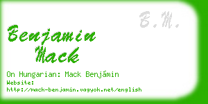 benjamin mack business card