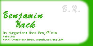 benjamin mack business card